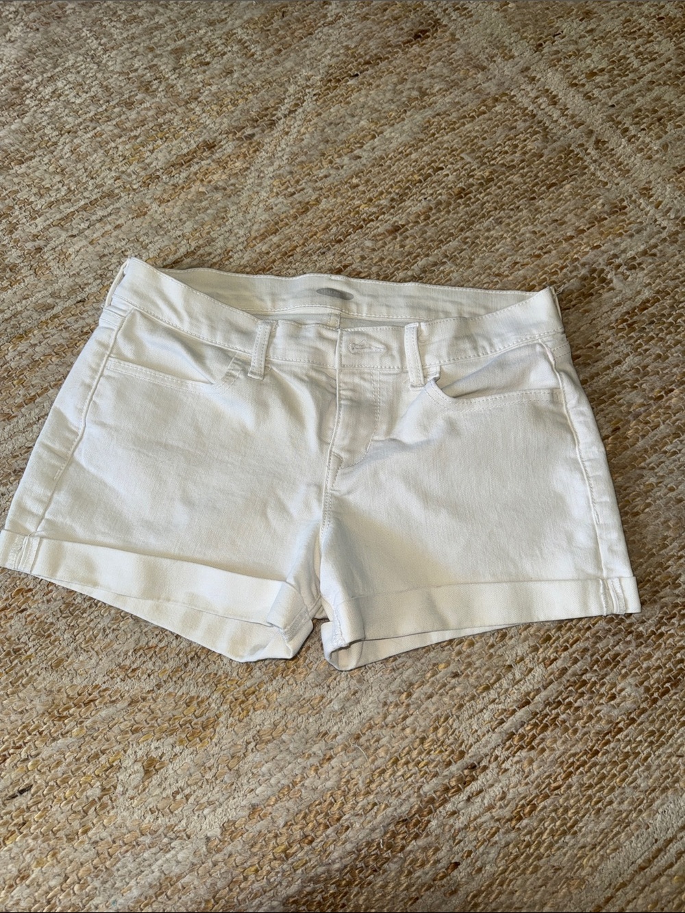 Old Navy White Cuffed Denim Shorts